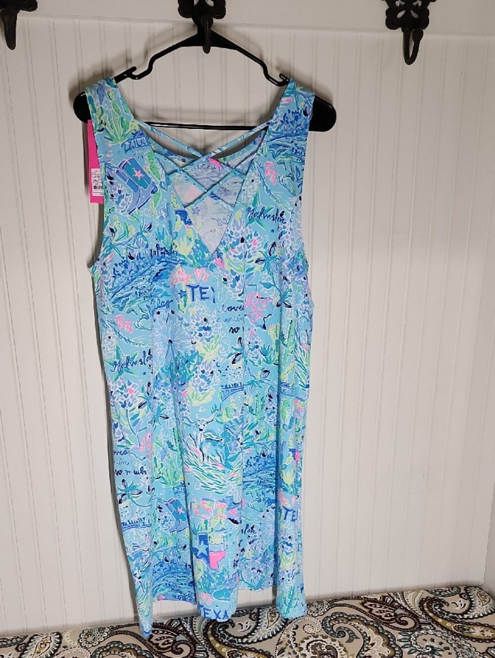 Lilly Pulitzer Light Blue Texas Print Sleeveless One-Piece - Picture 3 of 5